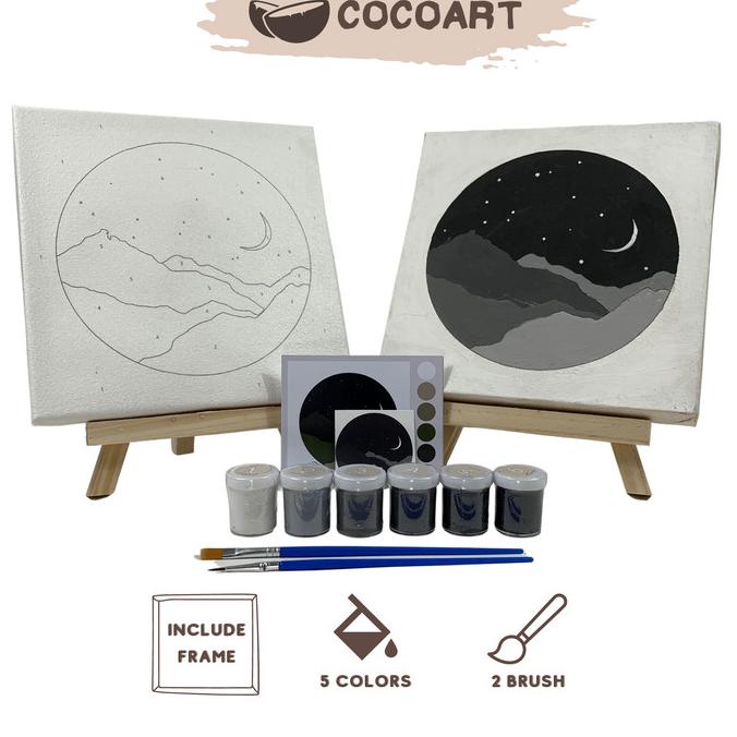 

Cocoart.Id - Paint By Number Kit ( Crescent Moon ) I Kanvas 20 X 20 Cm