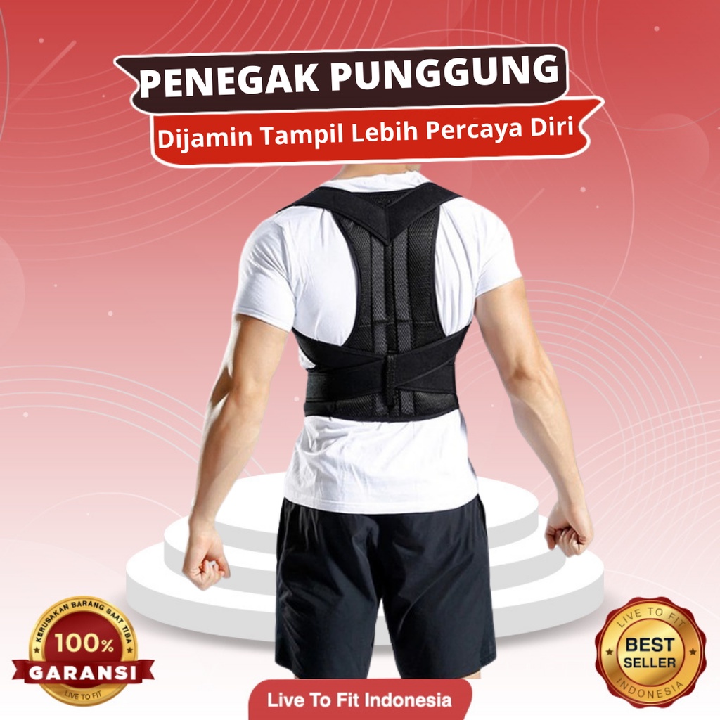 Back Pain Support Alat Terapi Penyangga Penegak Punggung Tulang Belakang Pria Wanita