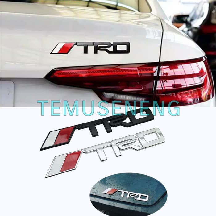 Silver Logo Emblem Mobil Chrome Trd Bendera Model Jdm Crom Crhome Tempel