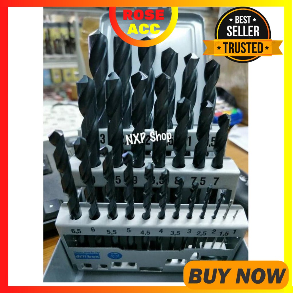 mata bor besi merk NACHI set lengkap ukuran 1 - 13mm / bor nachi set