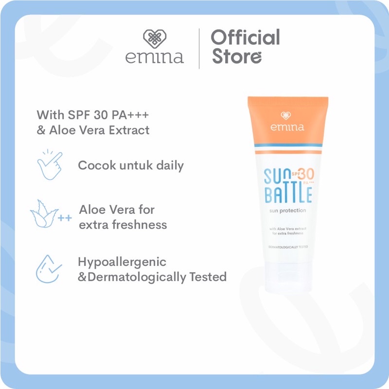 *galerybeautysemarang* EMINA Sun Battle Protection SPF 30 60ML