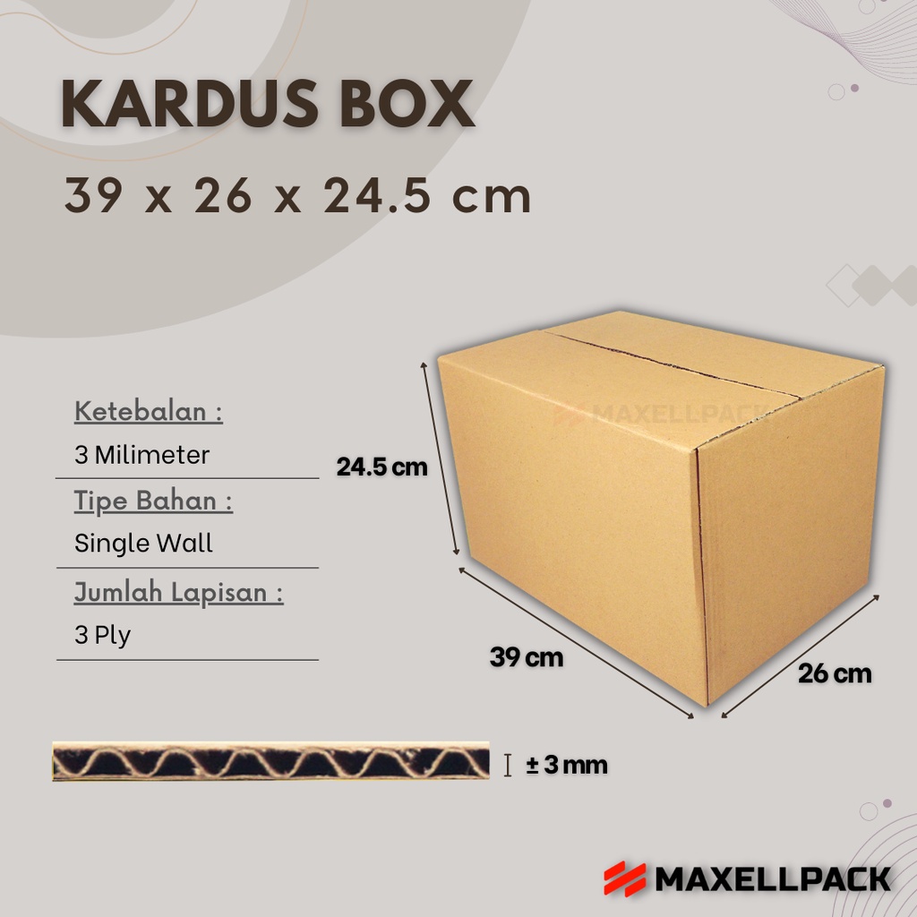 

Kardus Karton Box 39x26x24,5 CM Dus Packing Packaging Polos