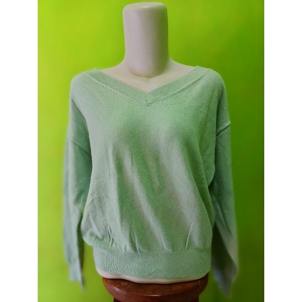SWEATER LEMBUT PREMIUM HIJAU MINT