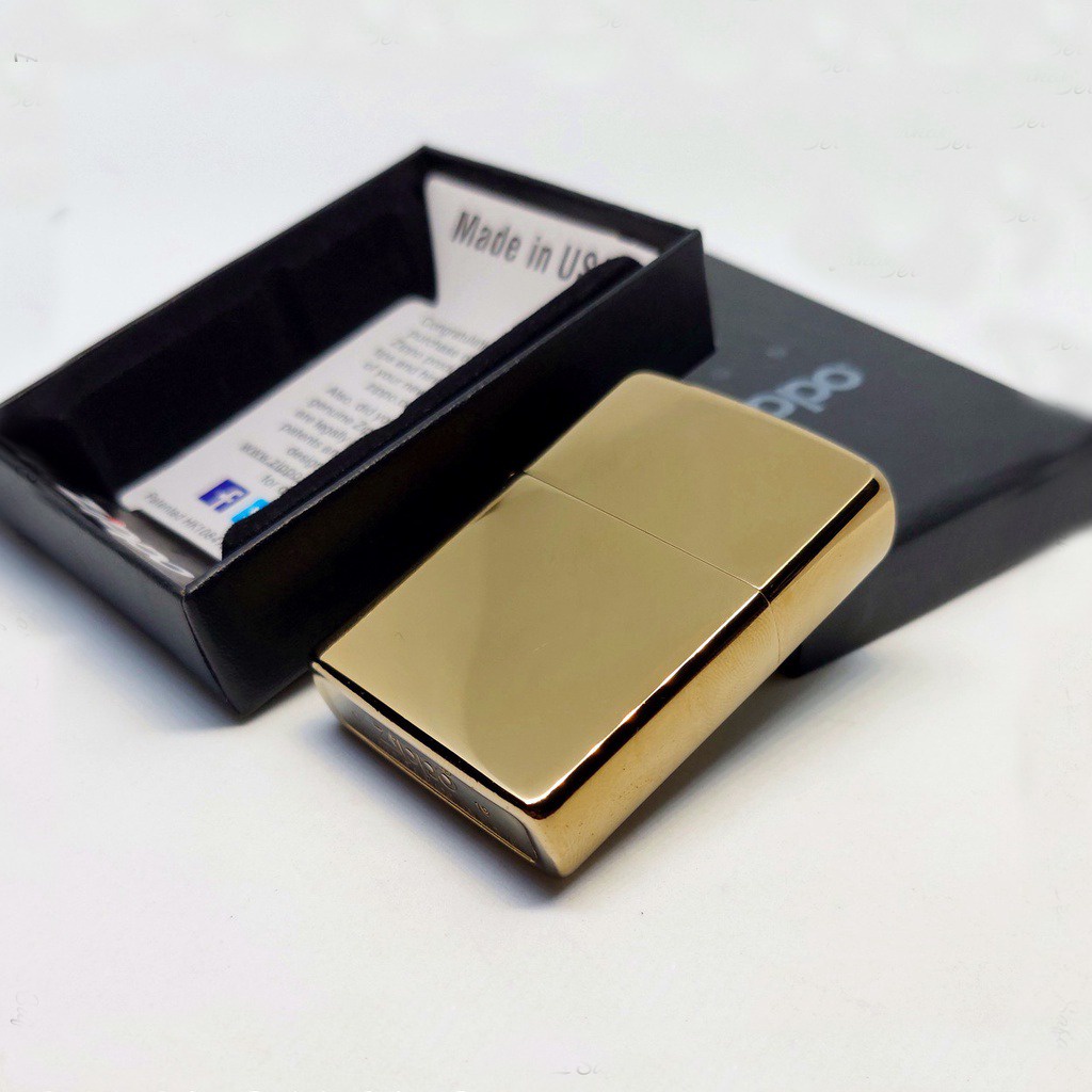 Korek Api Zippo Glossy Gold Polos Grade Ori