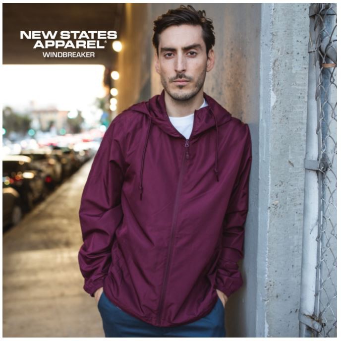 Jaket Parasut/Polyester New States Apparel (NSA) Windbreaker 9810