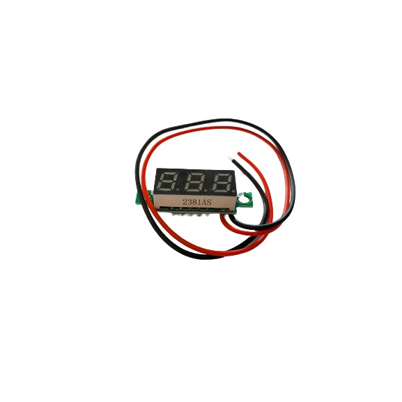 Voltmeter Digital Mini 0.28 DC 2.4V-30V 2 Kabel Warna Hijau