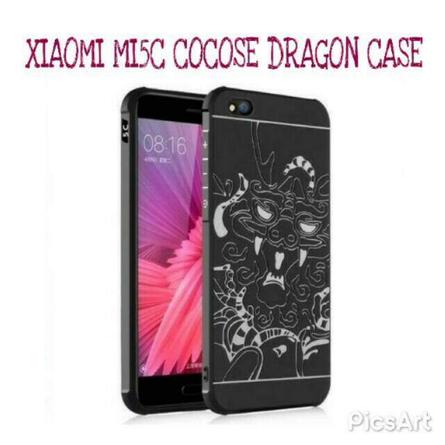 XIAOMI MI5C ORIGINAL SOFTCASE COCOSE DRAGON 3D + TEMPERED WARNA