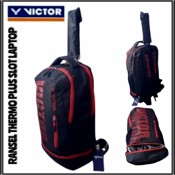 TAS RAKET RANSEL THERMO VICTOR EXPORT QUALITY ORIGINAL - R VC D300 HITAM