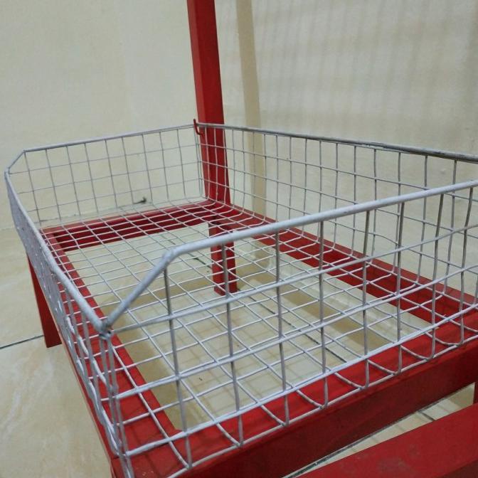 Terbaru Rak Snack / Rak Ciki / Rak Warung / Rak Jajanan 4 Susun - Merah