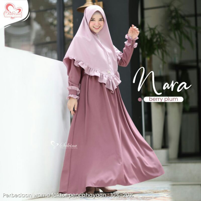 NARA DRESS BY @salvinahijab - SET GAMIS SYARI ORIGINAL