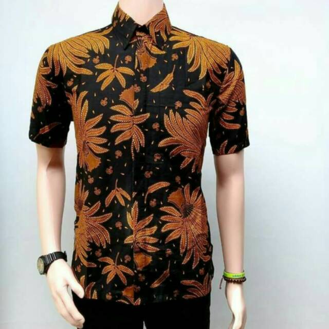 Kemeja Batik Daun Putri Malu Sogan
