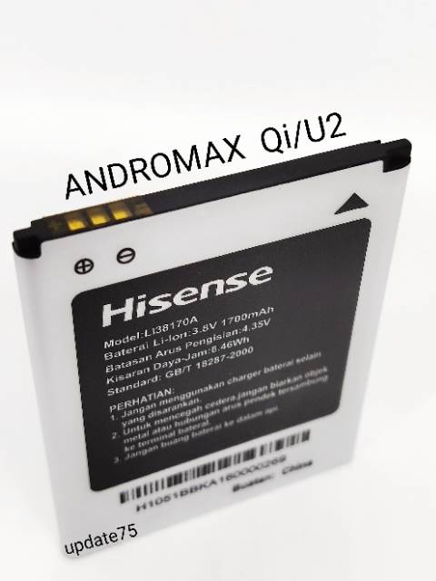 Baterai Smartfren Andromax Qi U2 E2 plus model Li37190A Li38170A original