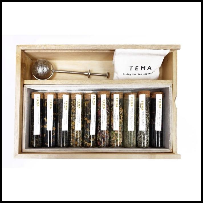 

Tema Tea Wooden Box Gift + 10 Tea Tubes With Strainer