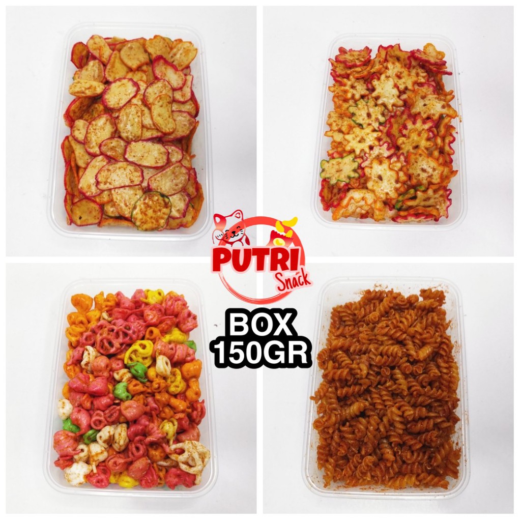 

Kerupuk Seblak Kering / Sebring Cikruh Kemasan Box 150gr PUTRI SNACK