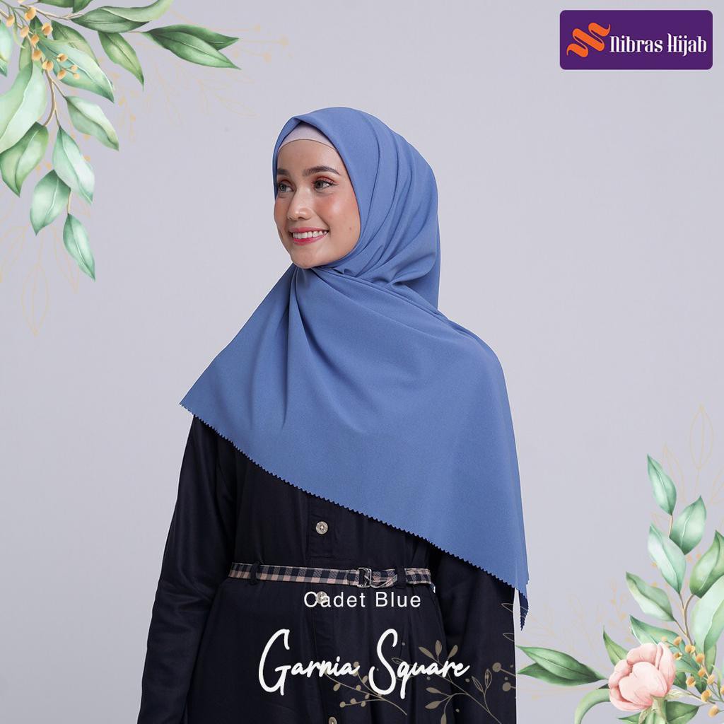 NIBRAS HIJAB GARNIA SQUARE BAHAN DIAMON CERUTTI SIZE 123 x 123 [BISA COD]