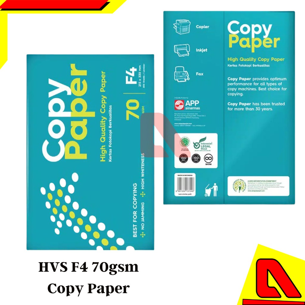 

KERTAS HVS F4 A4 70 GRAM COPYPAPER 1 RIM MURAH