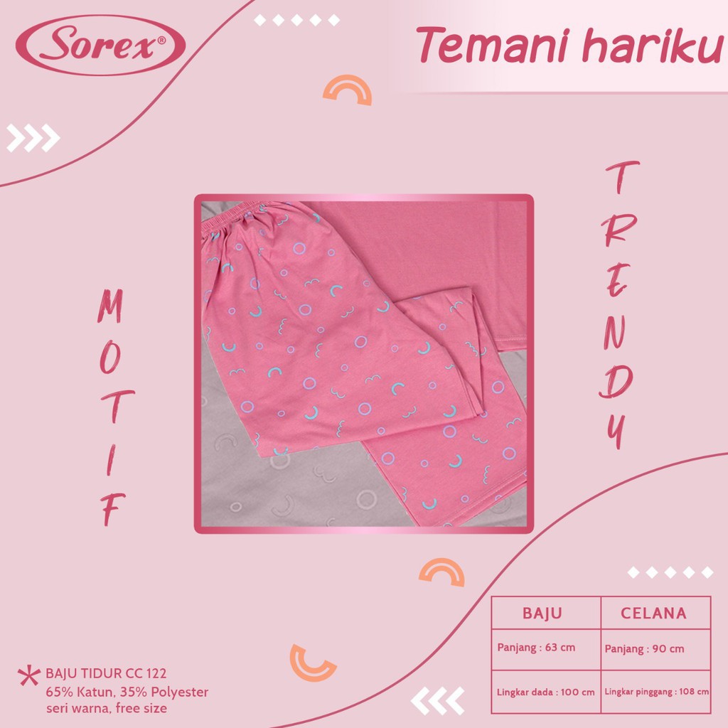 Terbaru &amp; Ternyaman Sorex Baju Tidur 1 Set Piyama Tidur Chill Series Rayon Premium Piyama Freesize