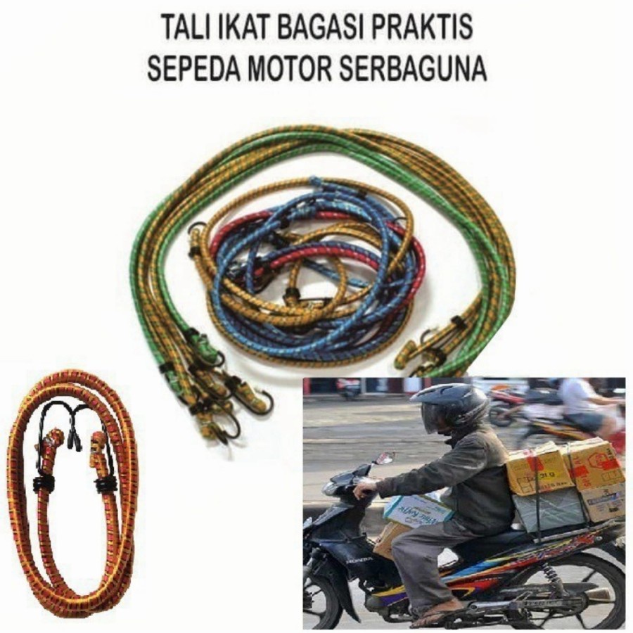 Tali Motor Barang Bagasi Serbaguna Pengikat Helm Elastis Karet Sepeda