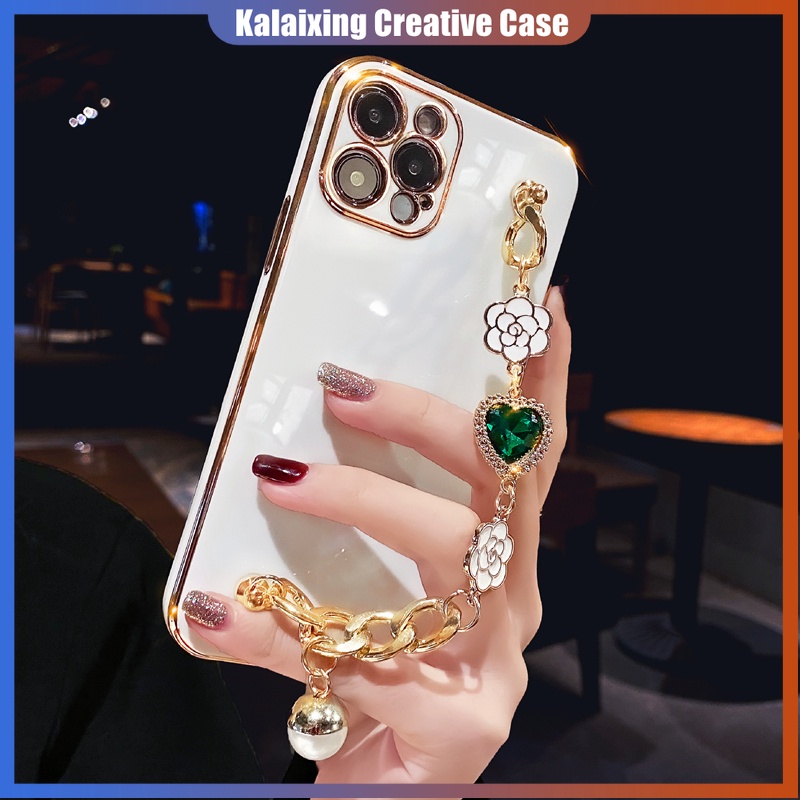 Soft Case Dengan Gelang Rantai Untuk iPhone 14 Pro Max 13 12 11 13mini 12mini 11pro 6 6s 7 8 Plus X Xr Xs Max