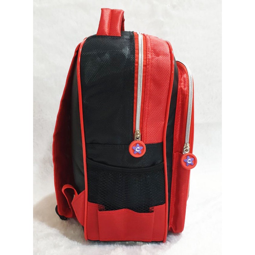 Tas Ransel Anak Sekolah TK &amp; PG Laki Laki Gambar Jaring Laba Laba Motif Soft Timbul Unik