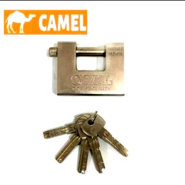 Gembok Panzer Panser 84mm Kunci Pintu Rumah Pagar Anti Maling Gergaji - CAMEL