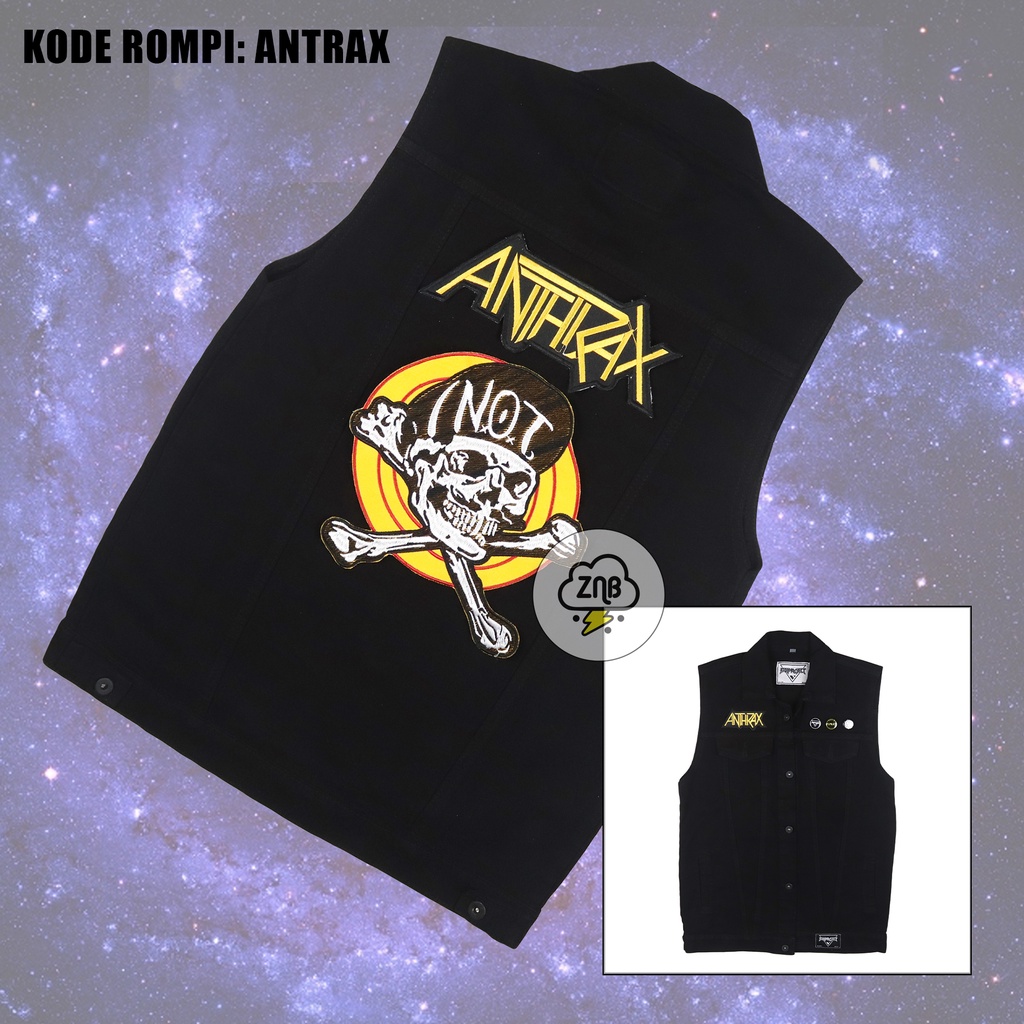 ROMPI TEMPELAN PATCH BORDIR ANTHRAX ROMPI MOTOR ROMPI KEREN ROMPI PRIA ROMPI DENIM