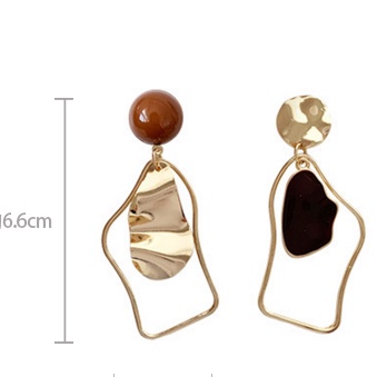 Anting Tusuk Gantung Bahan Sterling silver 925 Desain Geometri Asimetris Gaya retro Untuk Wanita