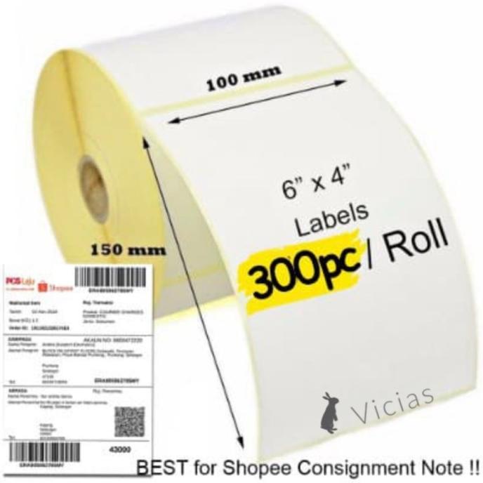 

Label Sticker Direct Thermal A6 10x15 cm 100x150 mm Barcode Stiker CUCI GUDANG