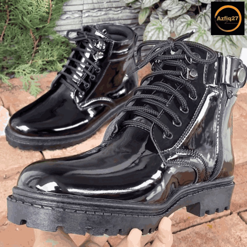 Sepatu Pdh Tni Polri Security Basarnas Mengkilap Model Terbaru Sol PVC GARUDA Azfiq27 #1