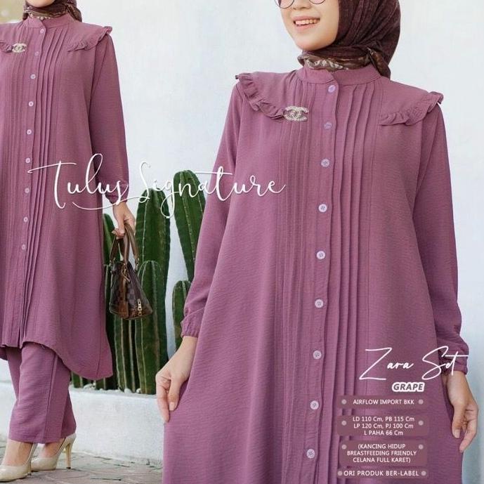 *SALE* ZARA Set Crinkle Airflow Jumbo LD 120 - Zara Set / One Set Jumbo Crinkle Premium Motif Polos 