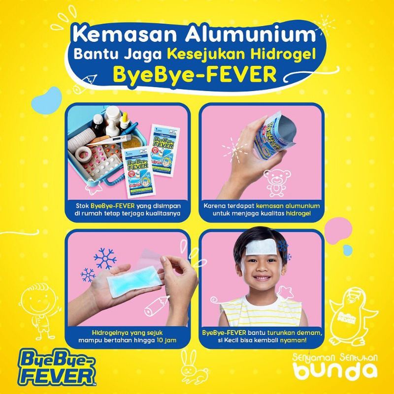 BYE BYE FEVER ANAK DAN BAYI - PLESTER KOMPRES UNTUK DEMAM DAN SAKIT GIGI