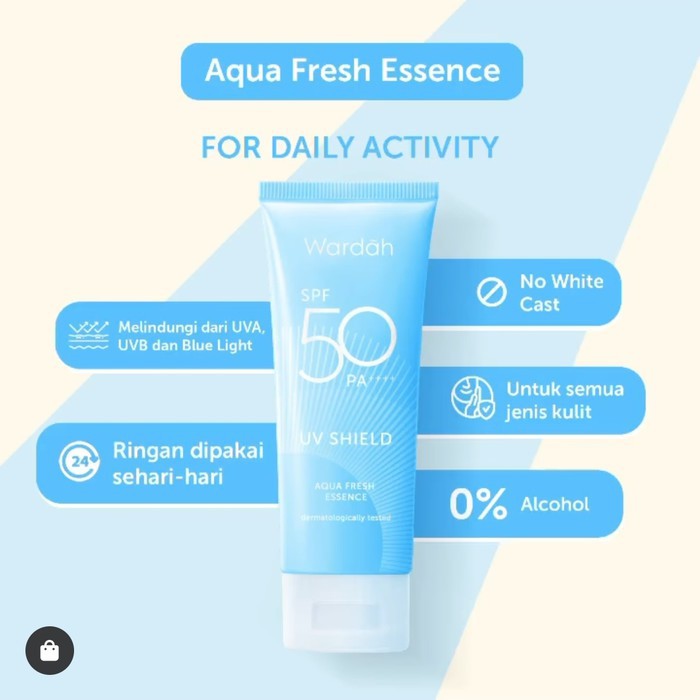 [SKINHOUSEID] WARDAH SUNSCREEN UV SHIELD AQUA FRESH ESSENCE SPF 50 PA++++ | SUNSCREEN MURAH | SUNSCREEN BPOM | SUNSCREEN WARDAH |