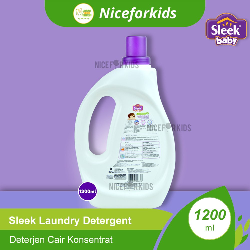 Sleek Baby Laundry Detergent 1200 ML / Detergent Pakaian Bayi 1200 ML