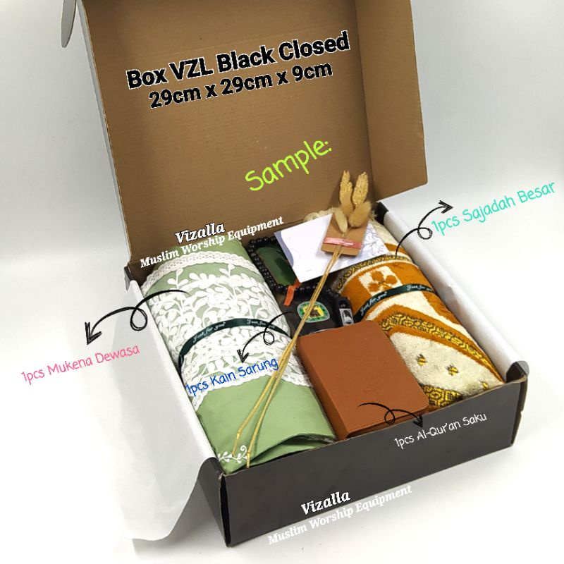 Box VZL Black Closed/ 29cm x 29cm x 9cm/ Box Kado Hampers