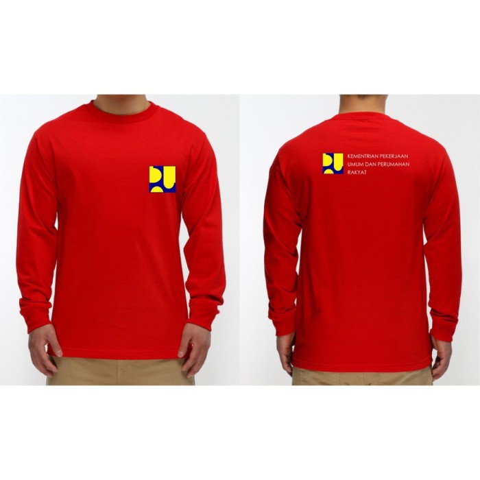 KAOS MURAH DISTRO KEMENTERIAN PUPR POLOS CUSTOM PANJANG INDONESIA KUALITAS BERKELAS