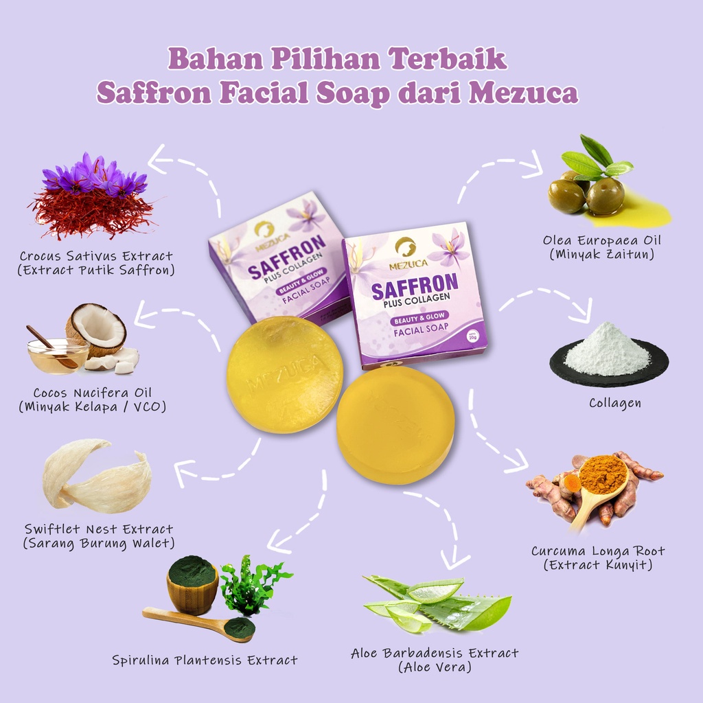 Sabun Saffron Original 100% asli BPOM untuk Memutihkan Wajah dan Menghilangkan Jerawat