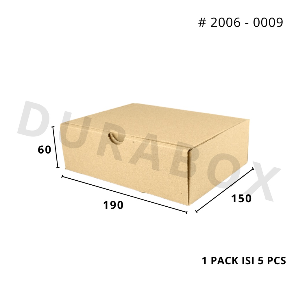 

19 x 15 x 6 cm MAILER | KARDUS / KARTON BOX CORRUGATED - KEMASAN / PACKAGING / PACKING MAKANAN | #2006-0009