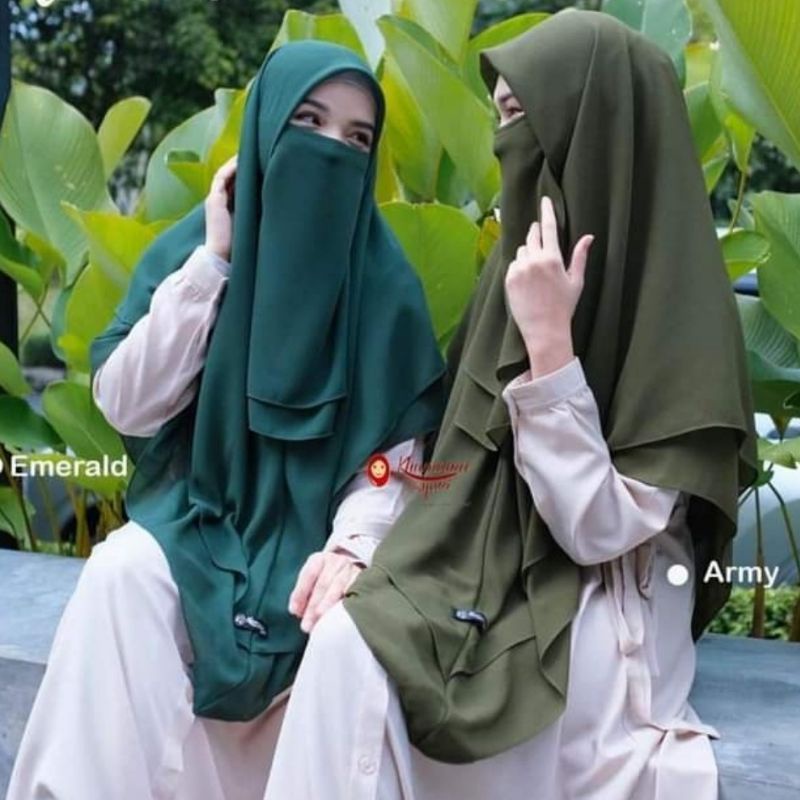 KHIMAR INSTAN JUMBO TERBARU // KHIMAR INSTAN 2 LAYER WOLFIS PREMIUM PLUS CADAR // HIJAB SEGI TIGA IN
