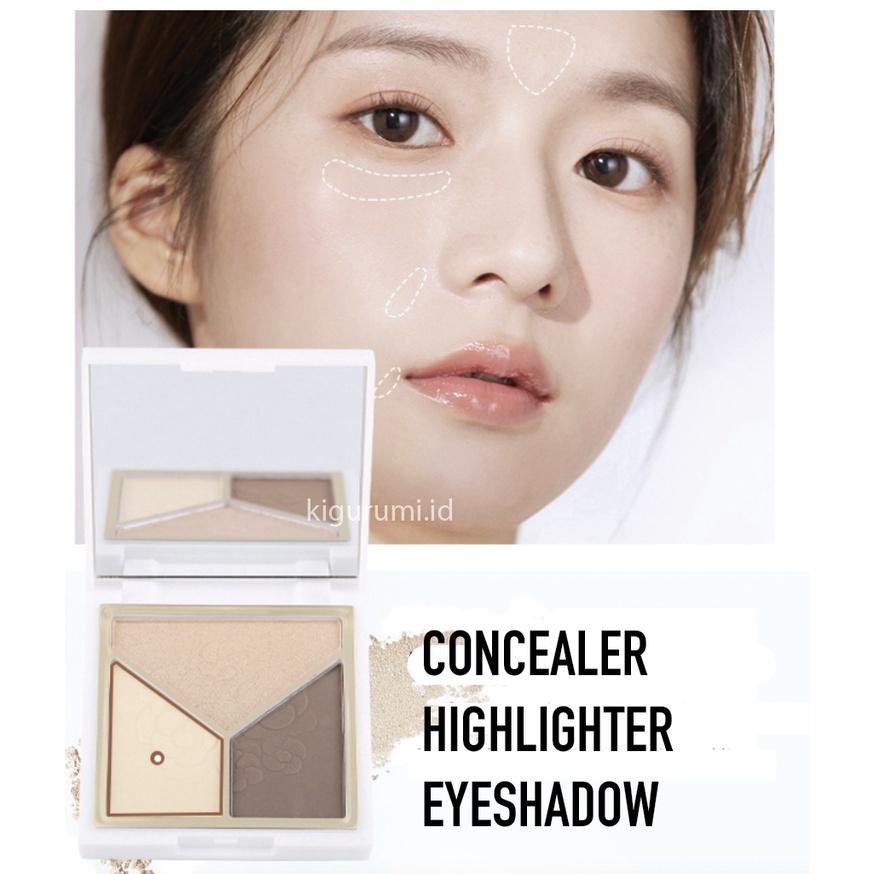 LAMEILA 3 in 1 Cosmetic Plate Eyeshadow Highlighter Concealer Membuat Bentuk Wajah Sesuai Yang Di Inginkan Corrector LA114