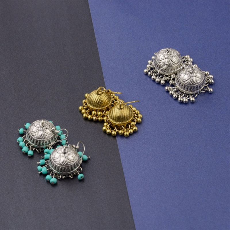 SIY  1 Pair Ethnic Earrings Dome Pendant Tassel Exquisite Elegant Vintage Charms Women Jewelry Dangle India Cage Drop Fashion