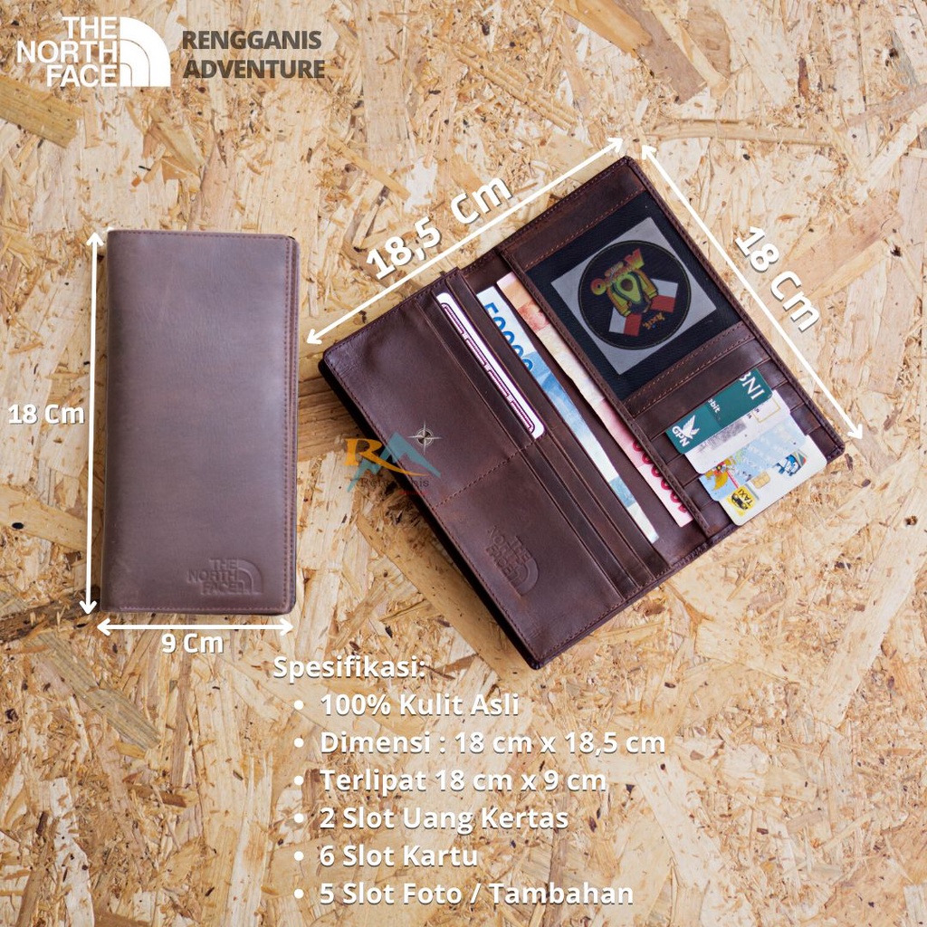 DOMPET LIPAT KULIT ASLI MERK TNF DOMPET KARTU CASUAL SIMPLE ELEGANT BEST SELLER PRIA WANITA