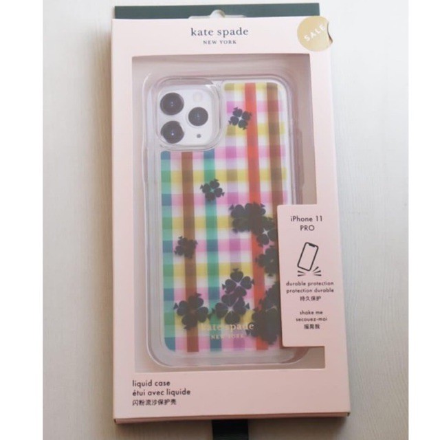 kate spade ks case iphone 11 pro casing bella plaid liquid clear multi