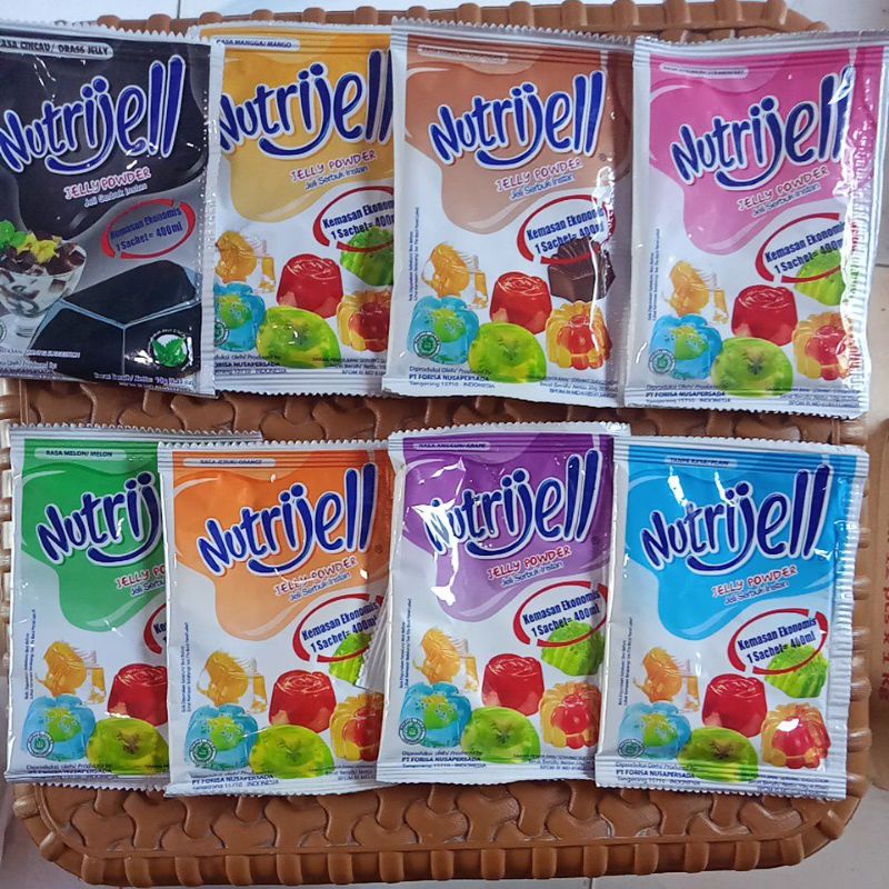 

Nutrijell Sachet 10 gram / tepung agar agar jelly powder Nutrijell Aneka Rasa