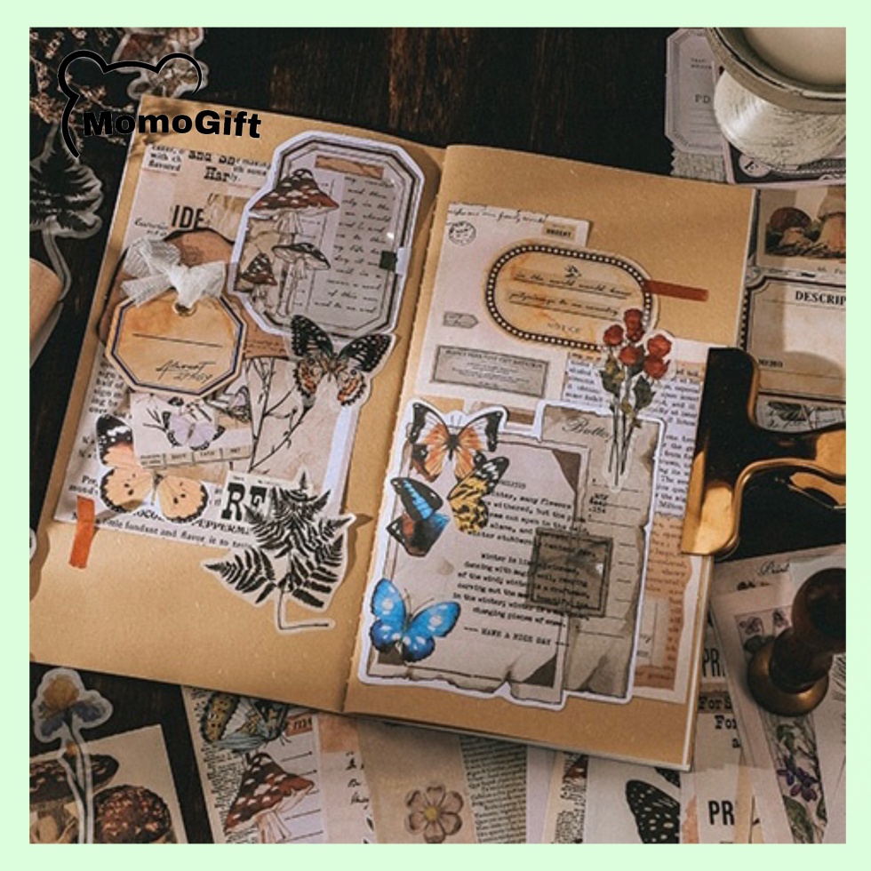

Kertas Deco Paper Kertas Sticker Vintage Aesthetic Retro Clip Stutter 200 Lembar - MB14