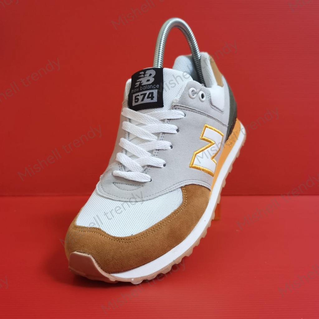 PROMO Sepatu New Balnce Sneakers Pria Wanita White Navy Brown Unisex Grade ORIGINAL Premium High Quality