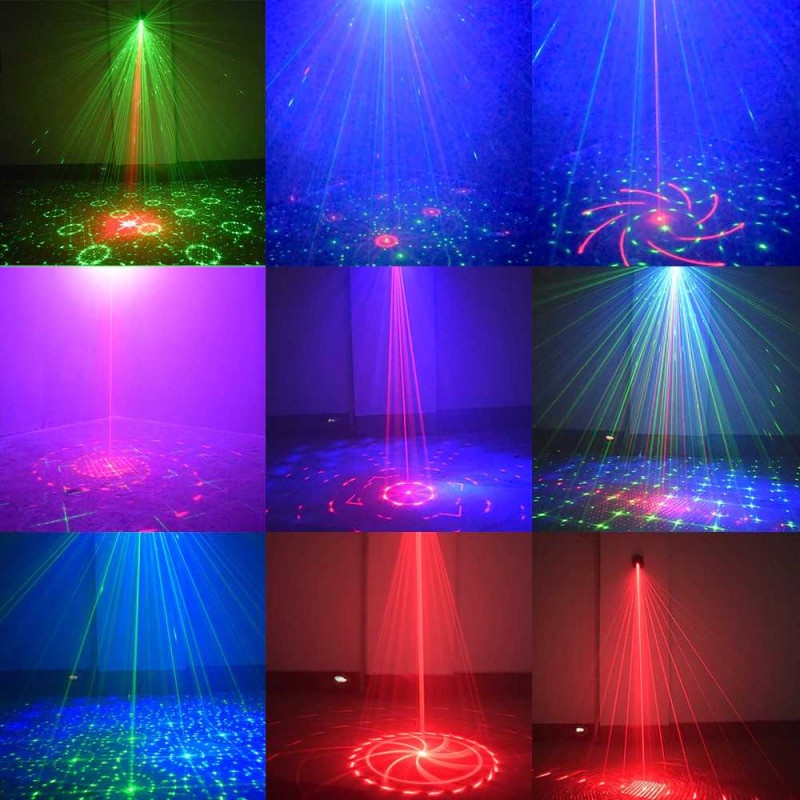 Lampu Proyektor LED Laser Disco DJ Party RGB 120 Mode USB Remote