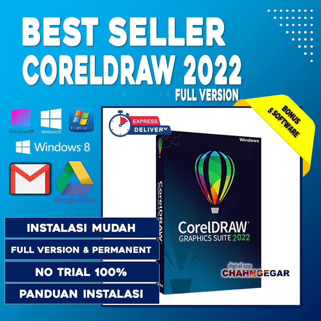 Corel DRAW 2022 Original Full Version Permanent Corel Draw 2021 Graphic Suites for Windows Desain Grafis Corel Draw X7