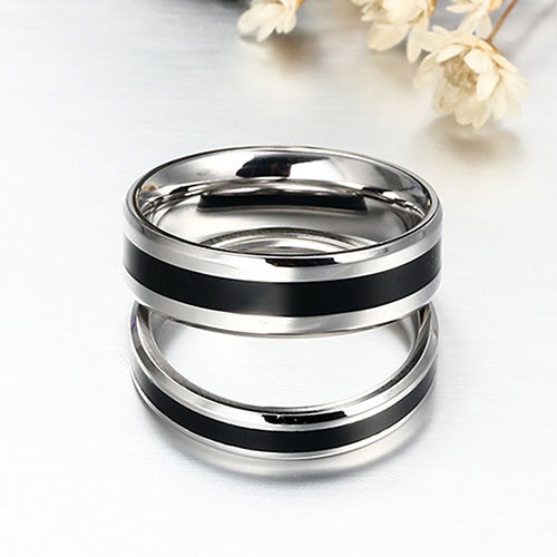 Hu Hu Hu Hu Hu Alat Bantu Pasang Kacamata♡ Cincin Bahan Titanium Stainless Steel Warna Hitam Untuk Pria Dan Wanita