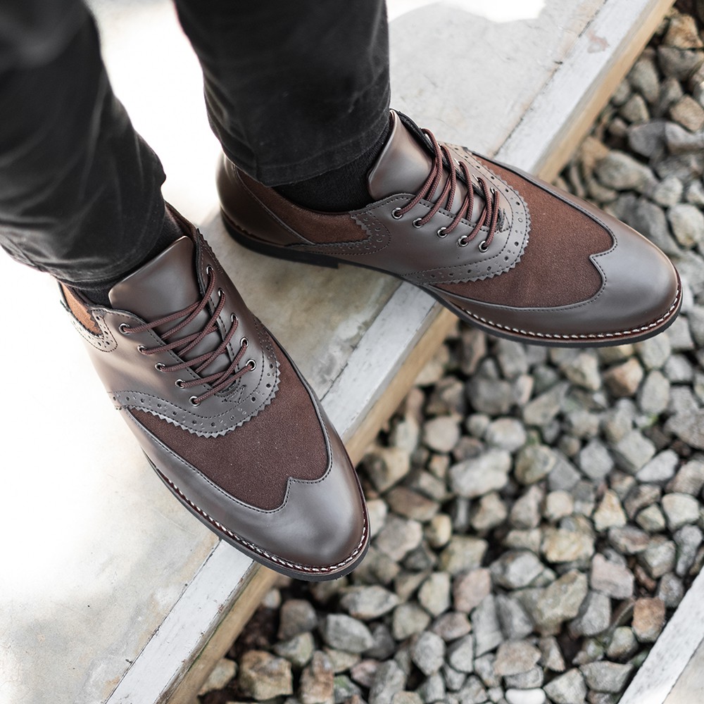 LEEDS BROWN |ManNeedMe x Lvnatica| Sepatu Pantofel Pria Formal/Kantor ORI