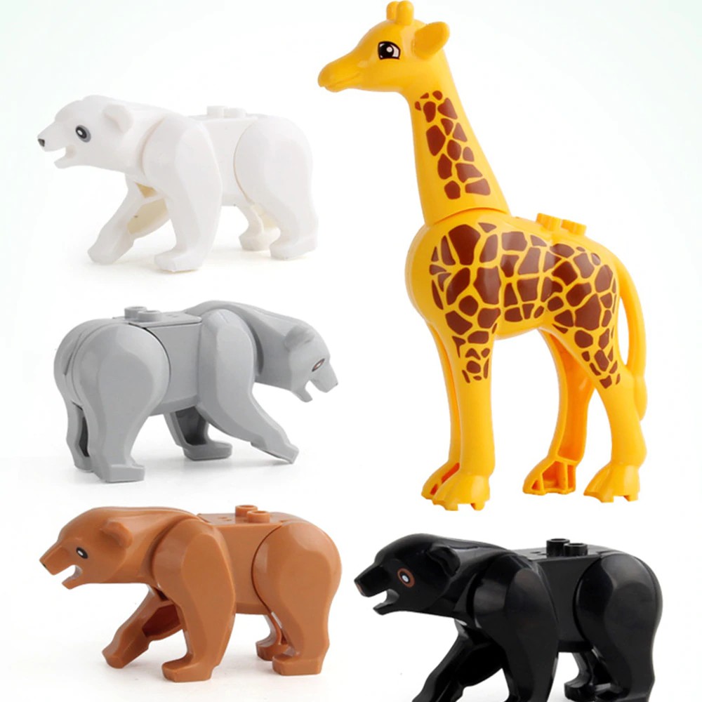 Mainan Lego Anak Animal Zoo Original Big Building Blocks Classic Accessories Compatible with Duplo